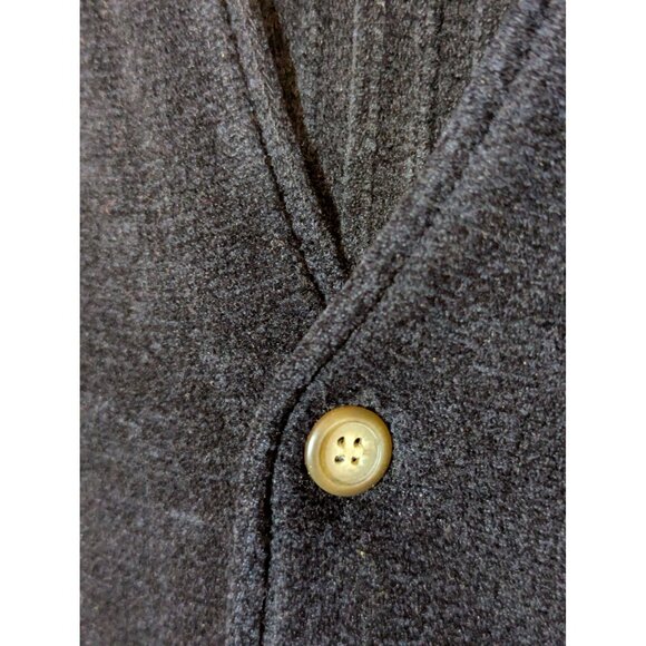 Mens Riggins By Design Black Knit Button-Up Vest With Pockets M 100% Acrylic - Picture 2 of 4